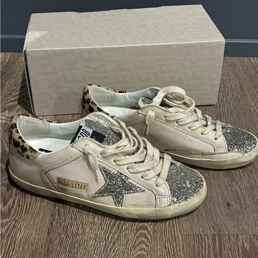 Golden Goose Glitter and Leopard Women's Sneakers
